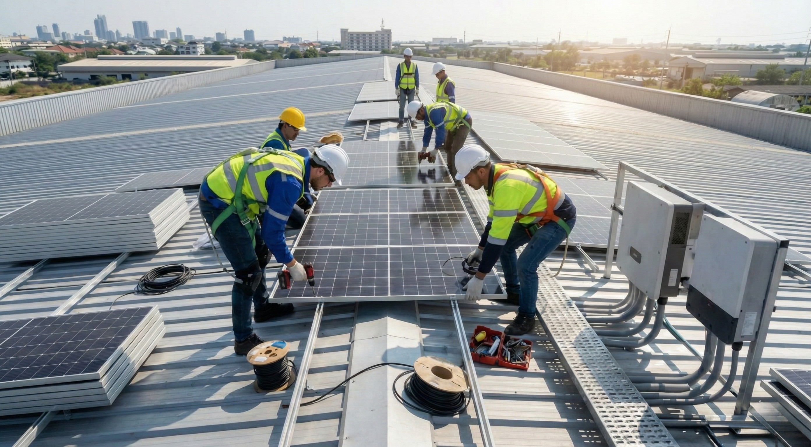 EAG Mühendislik - Çatı Tipi Güneş Paneli Montajı ve Elektrik Tesisat Çalışması